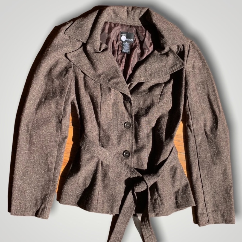 Portmans Brown Tailored Belted Blazer Jacket